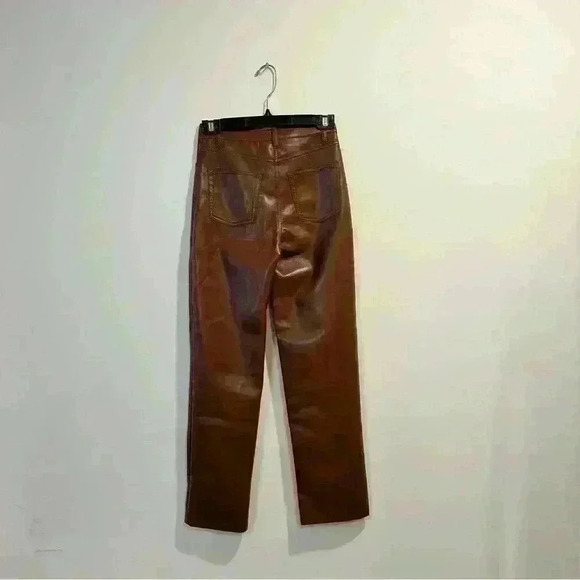 Wilfred Aritzia | Melina pants patina brown womens 0 vegan faux leather  regular - Picture 3 of 5